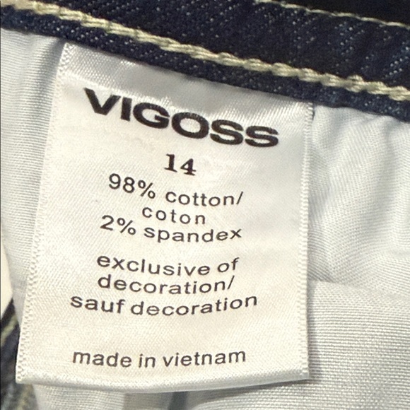 Vigoss jeans Heritage fit mid rise size 14 Blue Flare Embroidered Jeans - Picture 13 of 16